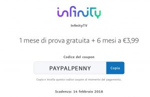 Infinity TV promozione PayPal 3