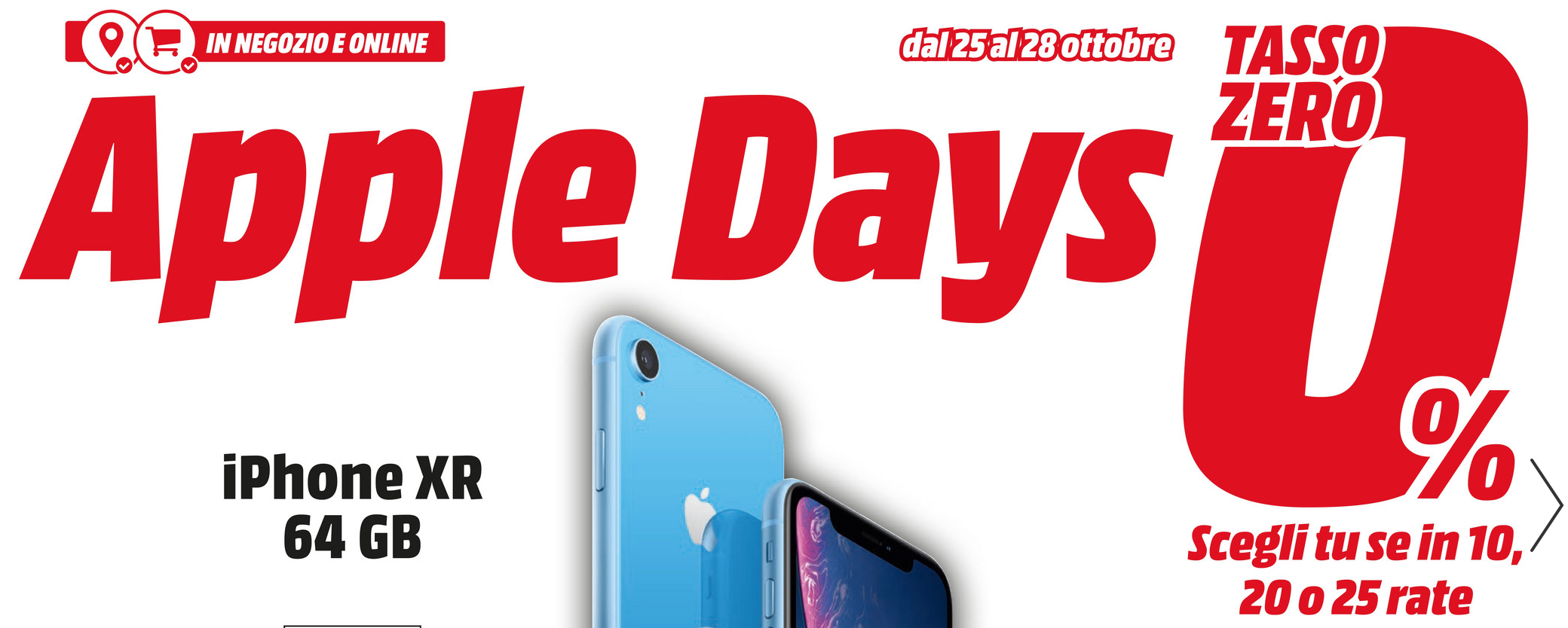 Volantino MediaWorld: arrivano gli Apple Labs con le migliori offerte a tasso zero fino al 28 ottobre