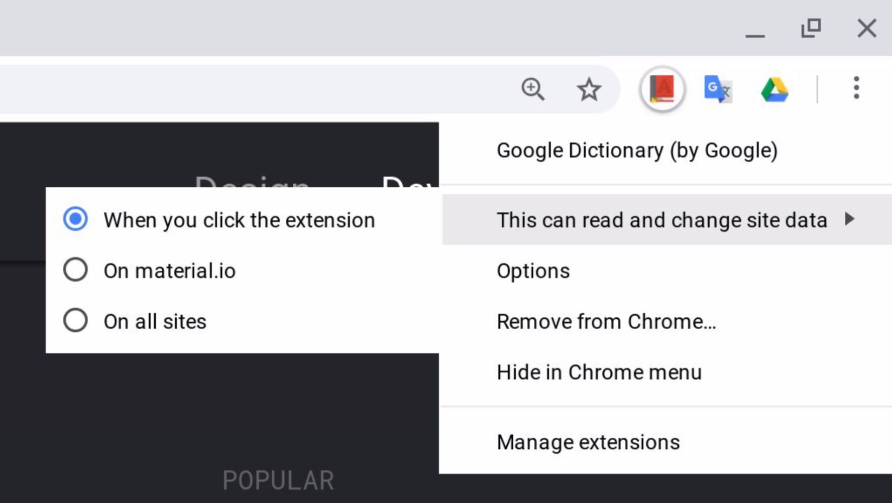 Chrome 70 introduce la restrizione delle estensioni ai soli siti approvati 2