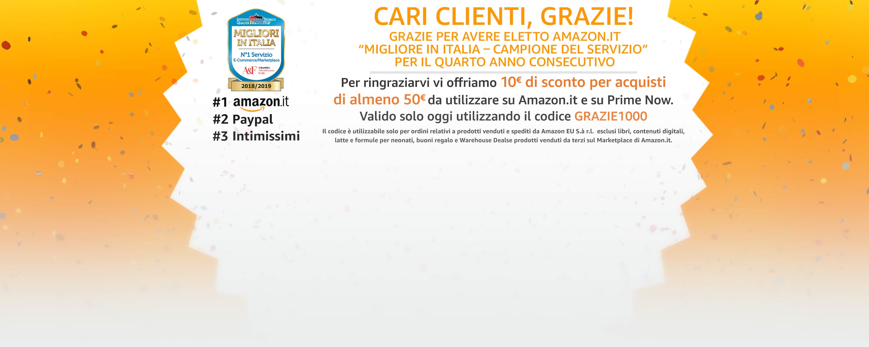 Amazon ha il miglior servizio clienti in Italia, come avere 10 euro di sconto immediato 1