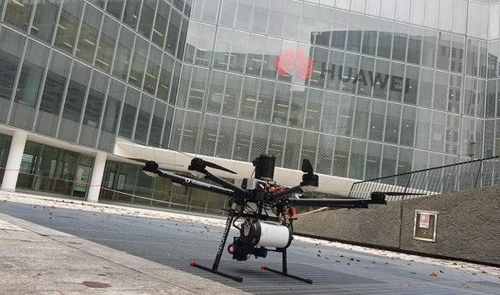 Drone aereo Milano Vodafone 5G videosorveglianza Polizia