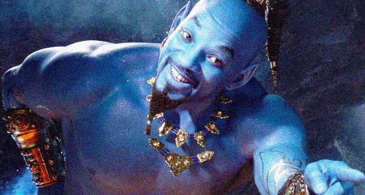 Aladdin, con un inusuale Will Smith con la pelle blu, si mostra in un nuovo video trailer