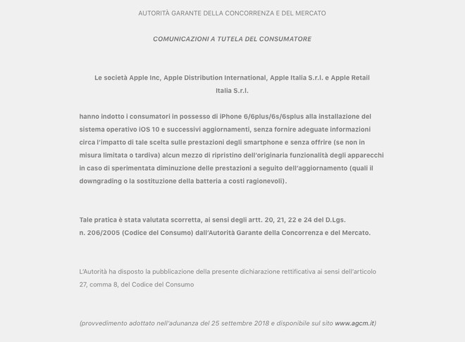 Apple costretta ad avvertire i clienti sull'Apple Store italiano di potenziali rallentamenti degli iPhone 1