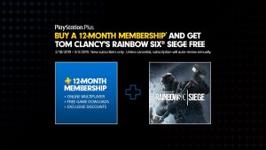 Rainbow Six: Siege gratuito per chi si abbona a 12 mesi di PlayStation Plus