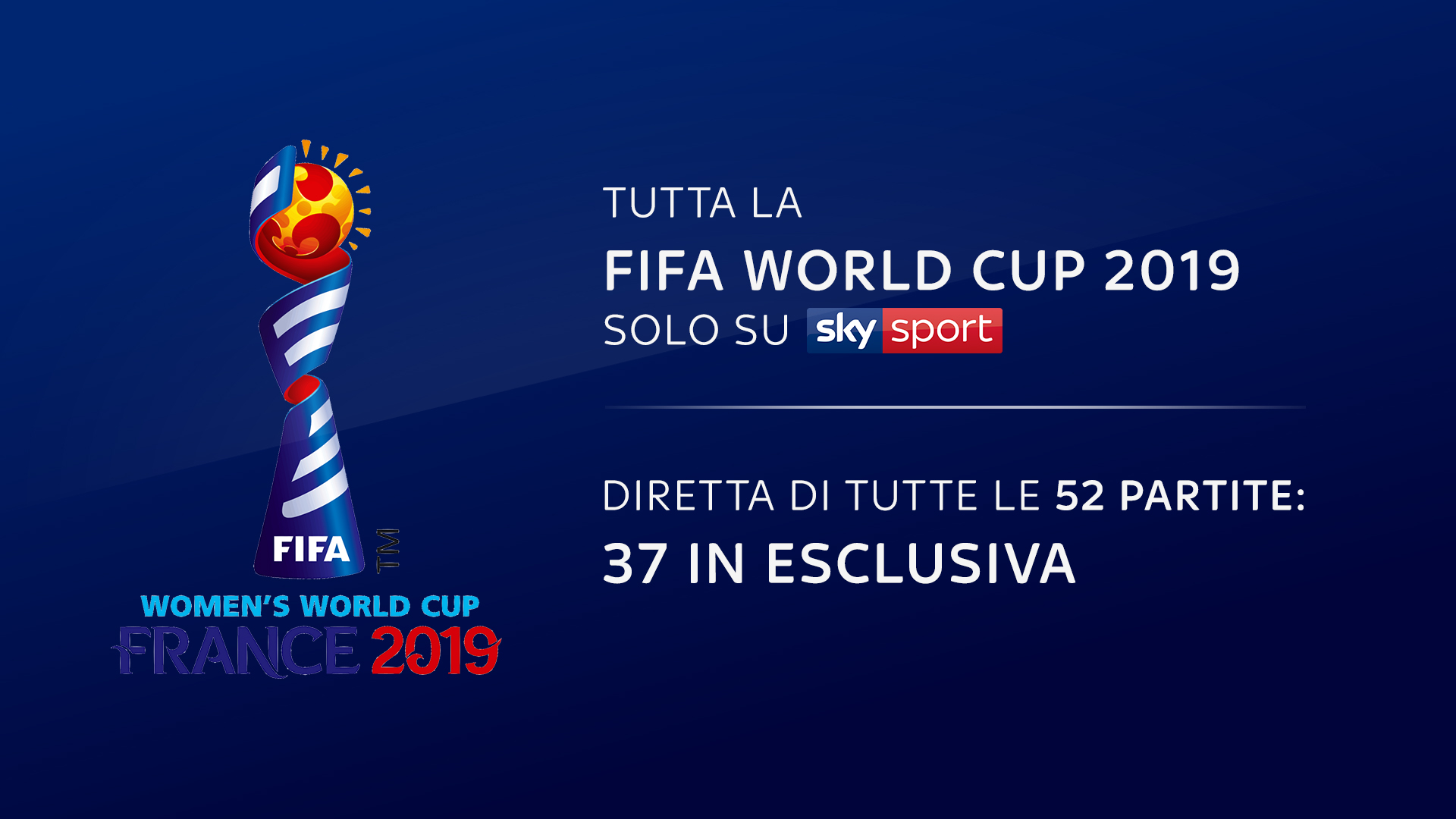 La FIFA World Cup Femminile di Francia 2019 sarà trasmessa, in esclusiva, su Sky Sport