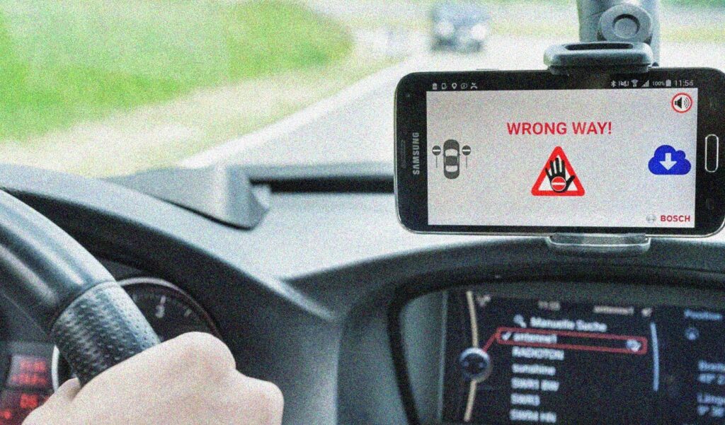 wrong-way driver warning di Bosch