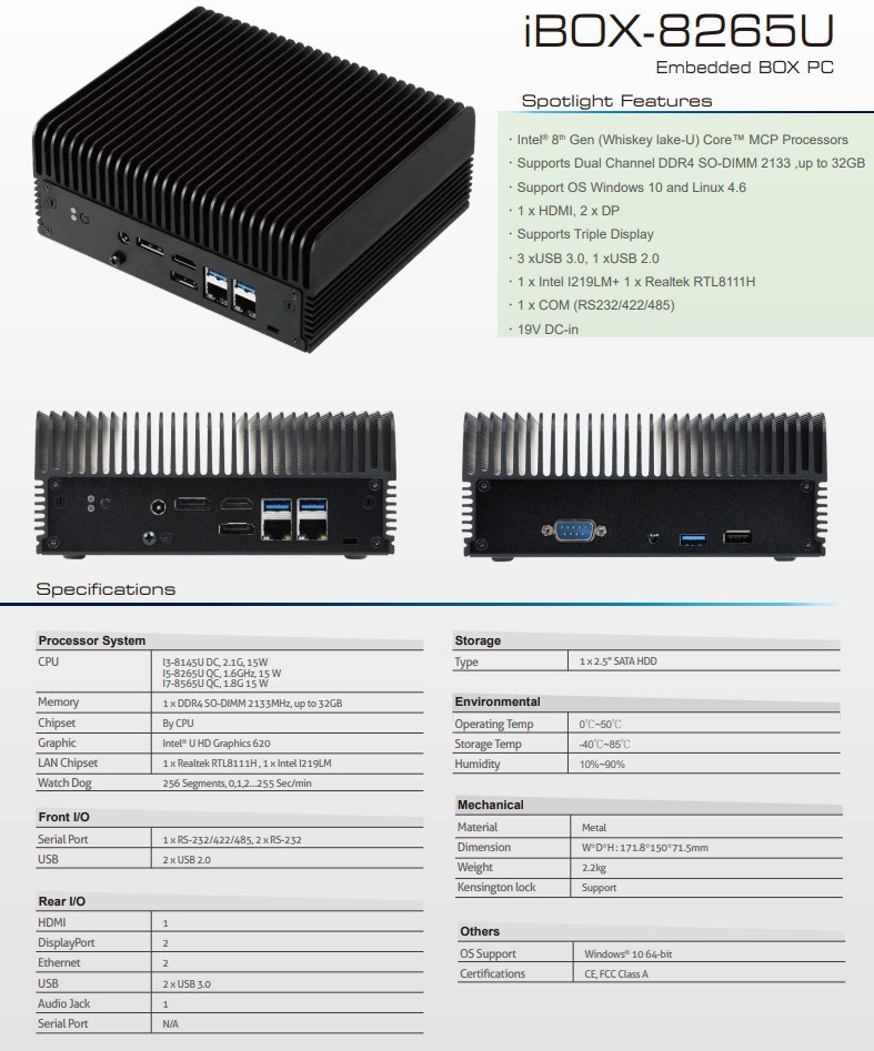 ASRock iBOX è un Mini PC fanless con CPU Intel Whiskey Lake-U 2