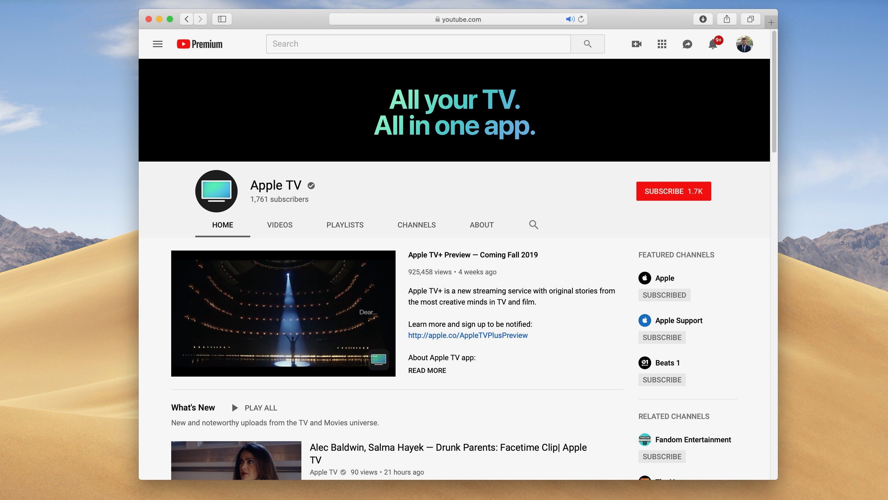 Apple TV canale YouTube