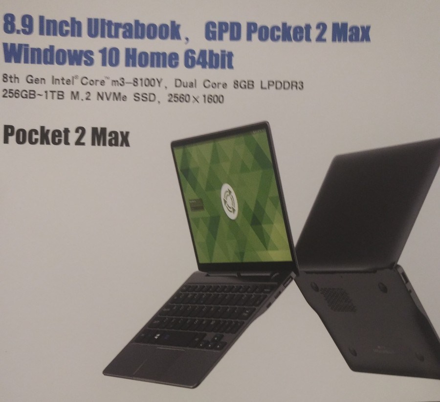 GPD Pocket 2 Max ufficiale con display da 8,9 pollici e CPU Intel Core m3-8100Y 3