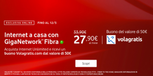 Con Vodafone Internet Unlimited in regalo un buono da 50 euro per Volagratis