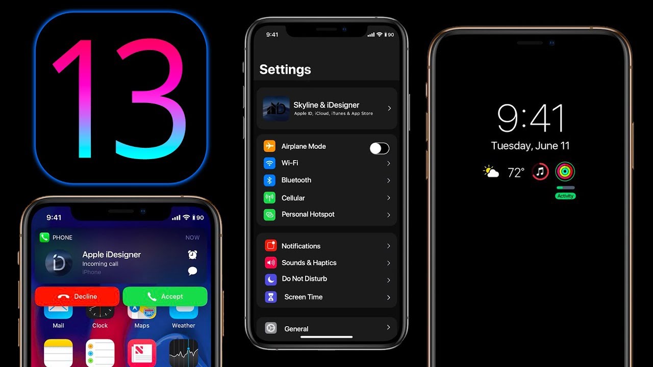 iOS 13 Dark Mode concept