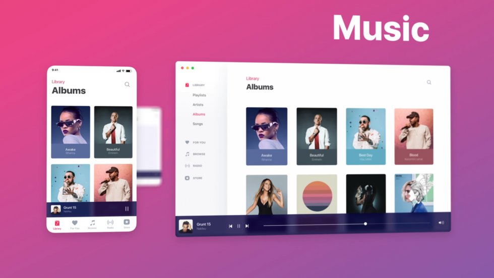 macOS 10.15 app Music concept