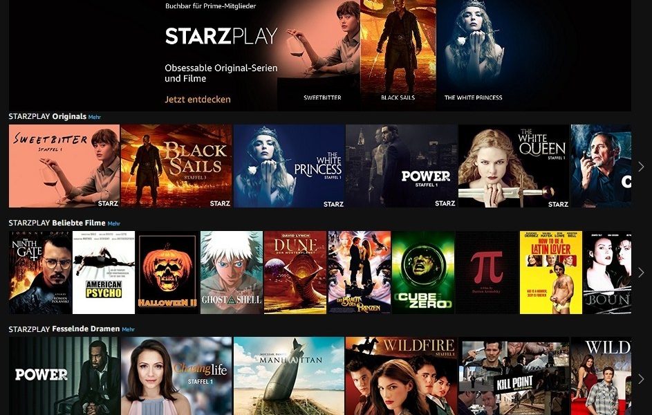 StarzPlay Apple TV Canali