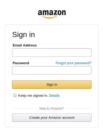 Amazon loging phishing
