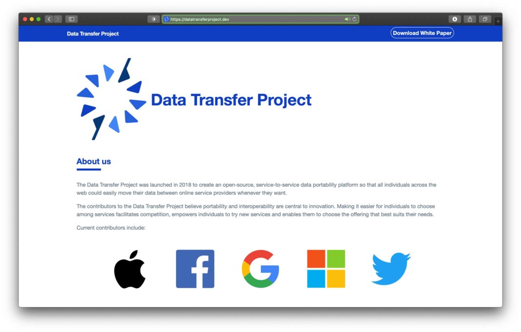 Apple entra a far parte del Data Transfer Project insieme a Facebook, Google, Microsoft e Twitter 1