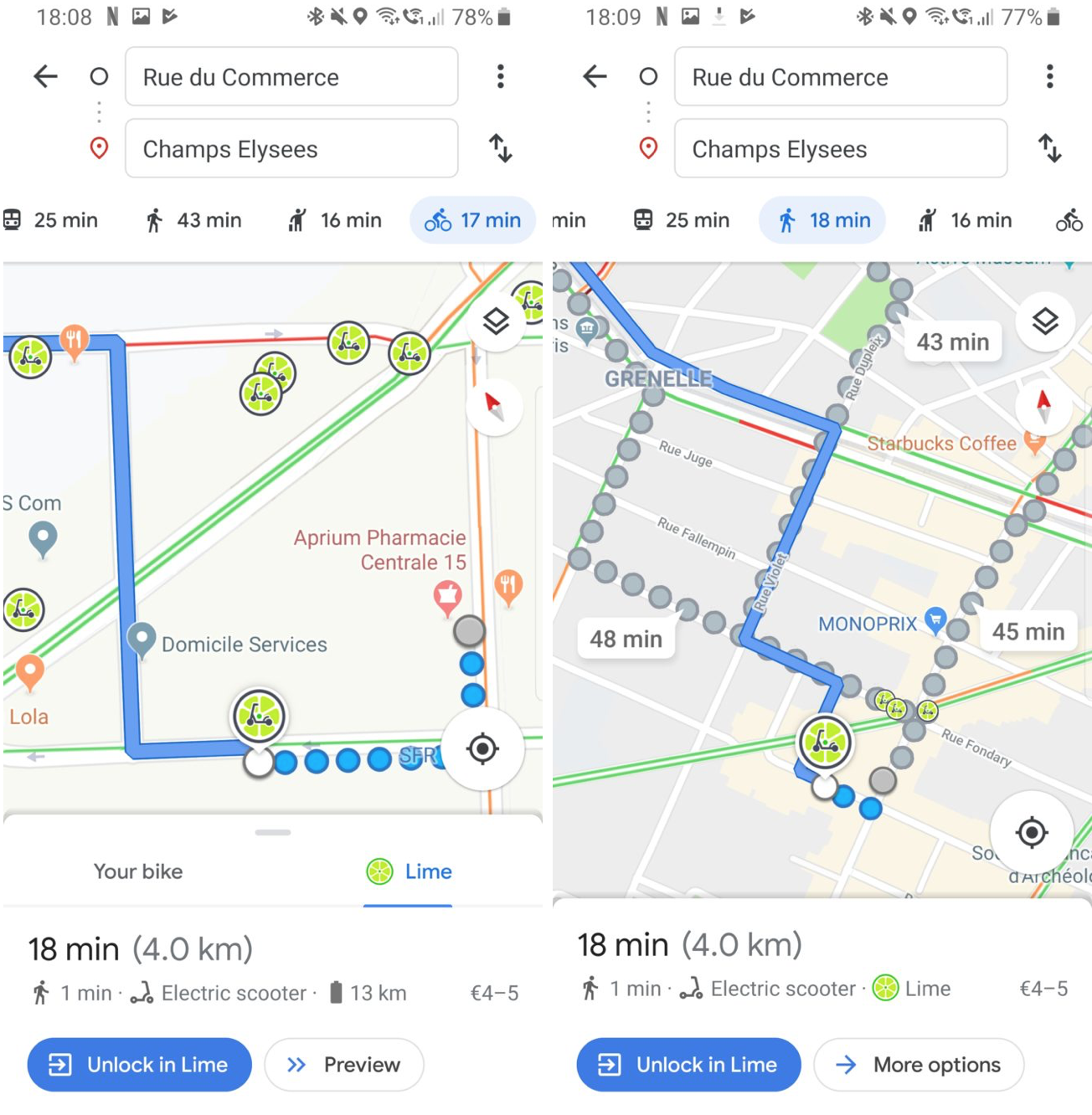 Google Maps ora mostra anche i monopattini e le e-bike di Lime 1