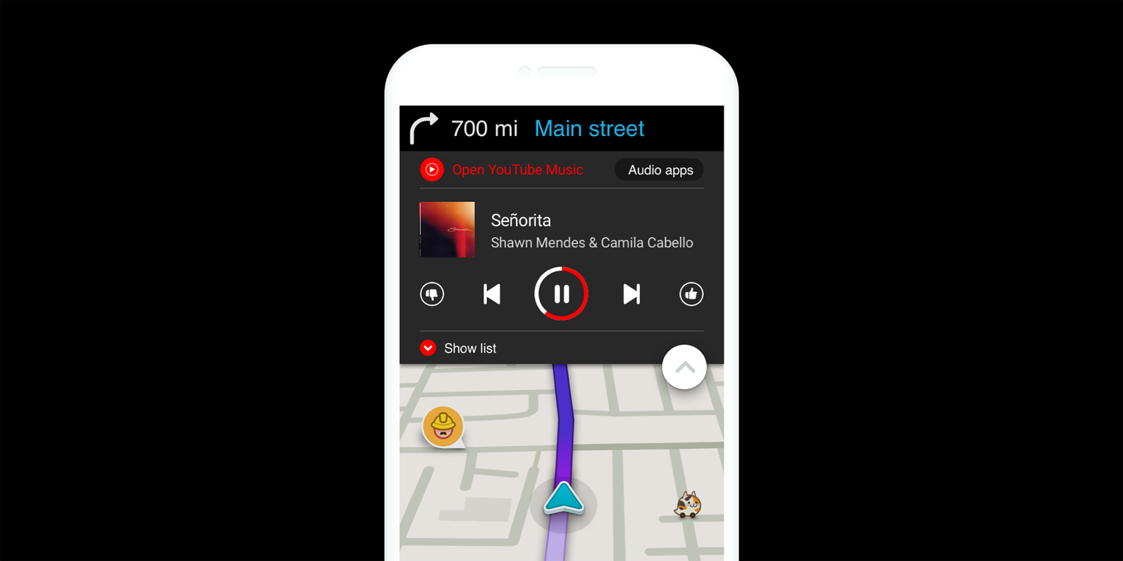 YouTube Music integrazione Waze