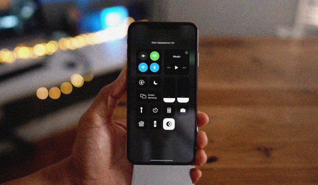 Dark Mode su Control Center di iOS 13