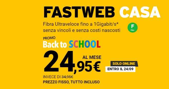 Fastweb "Back to School": offerte fibra con DAZN a partire da 24,95 euro 1