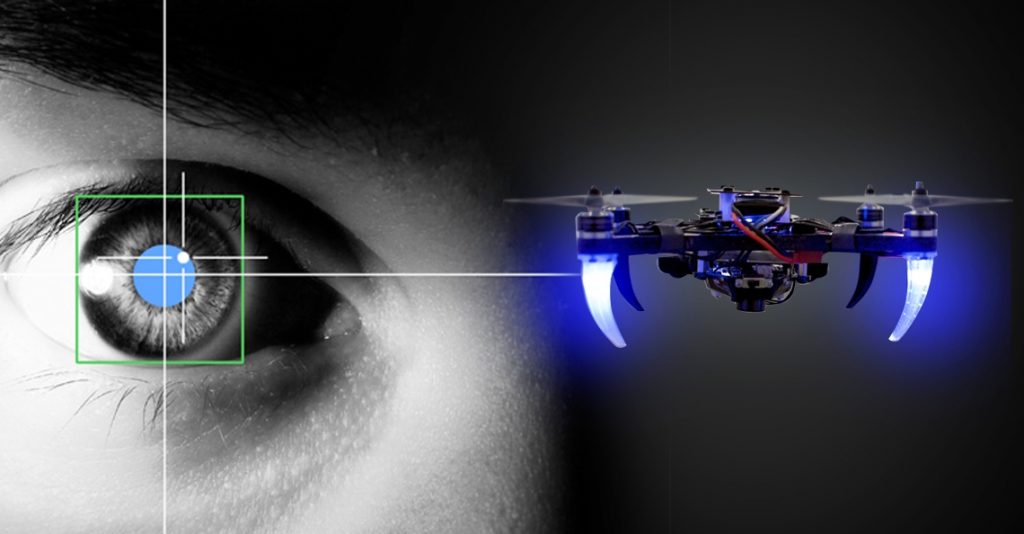 Drone pilotato con lo sguardo test in Sardegna
