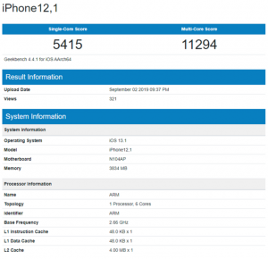 iPhone-11-benchmark-Geekbench 2