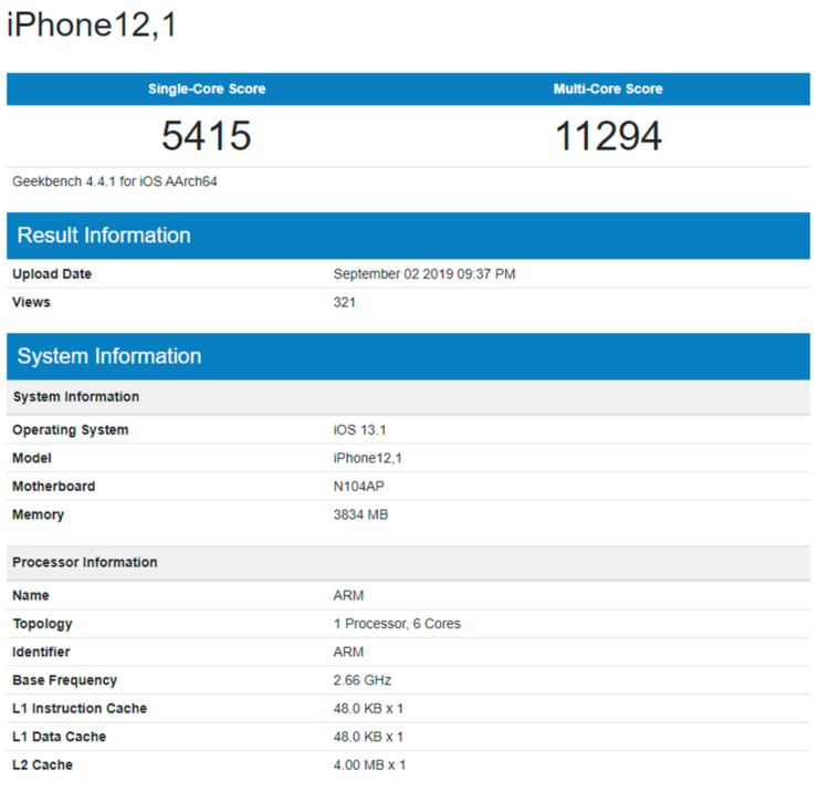 iPhone 11 mostra i muscoli su GeekBench con il nuovo A13 Bionic e più RAM 1