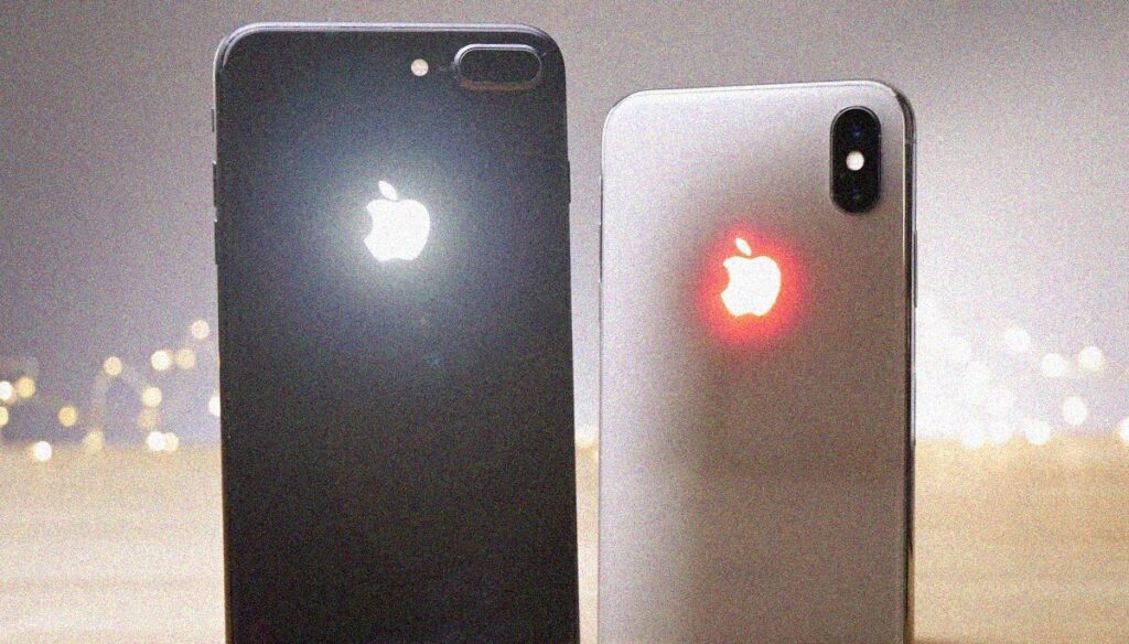 iPhone logo Apple illuminato