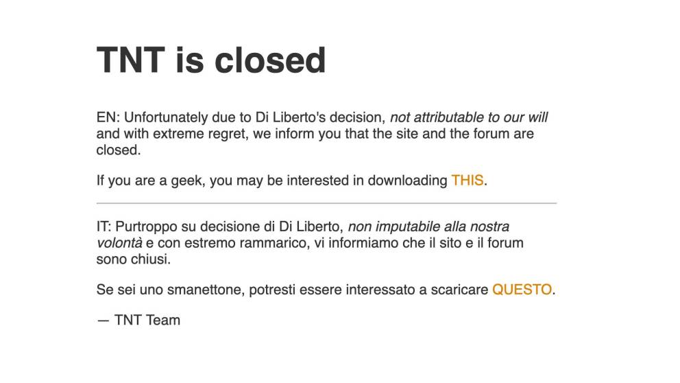TNT Village chiude: il "peer-to-peer etico" ha perso una battaglia, ma (forse) non la guerra 1