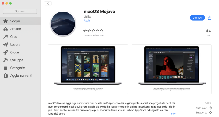 macOS mojave app store