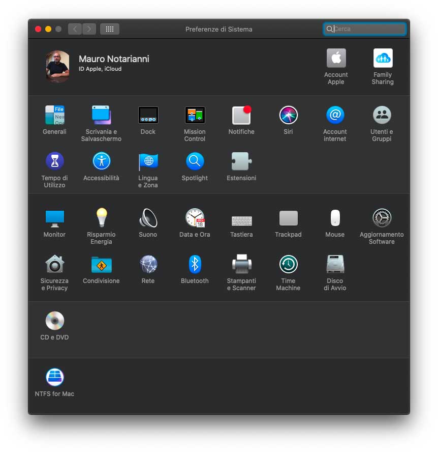 Preferenze di Sistema macOS 10.15 Catalina