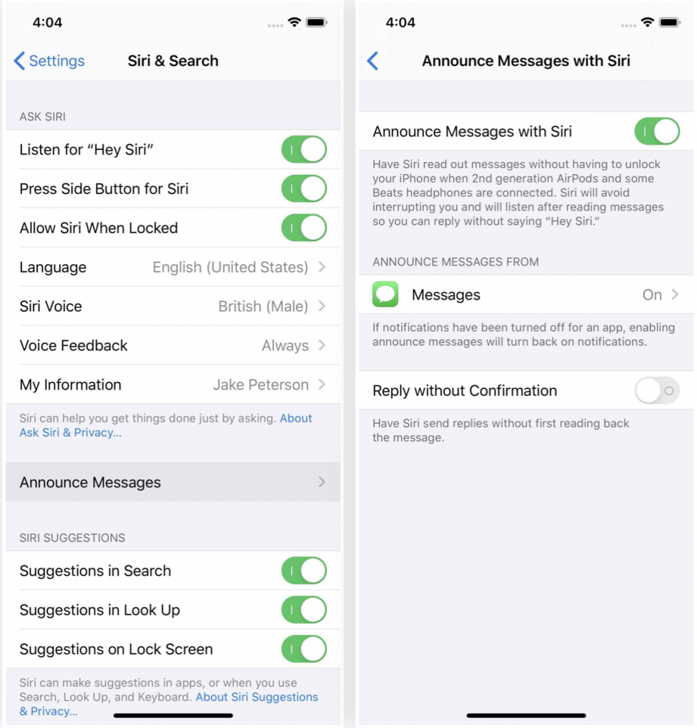 soluzione far leggere i messaggi da Siri sugli AirPods con iOS 13.2