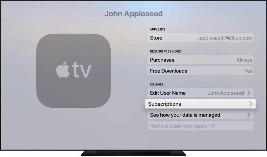 Come modificare o annullare un abbonamento su Apple TV