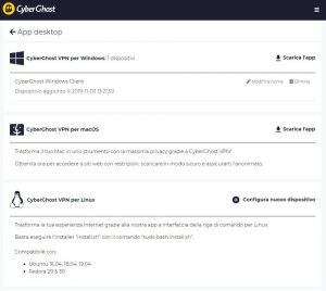 impostazioni CyberGhost VPN su PC