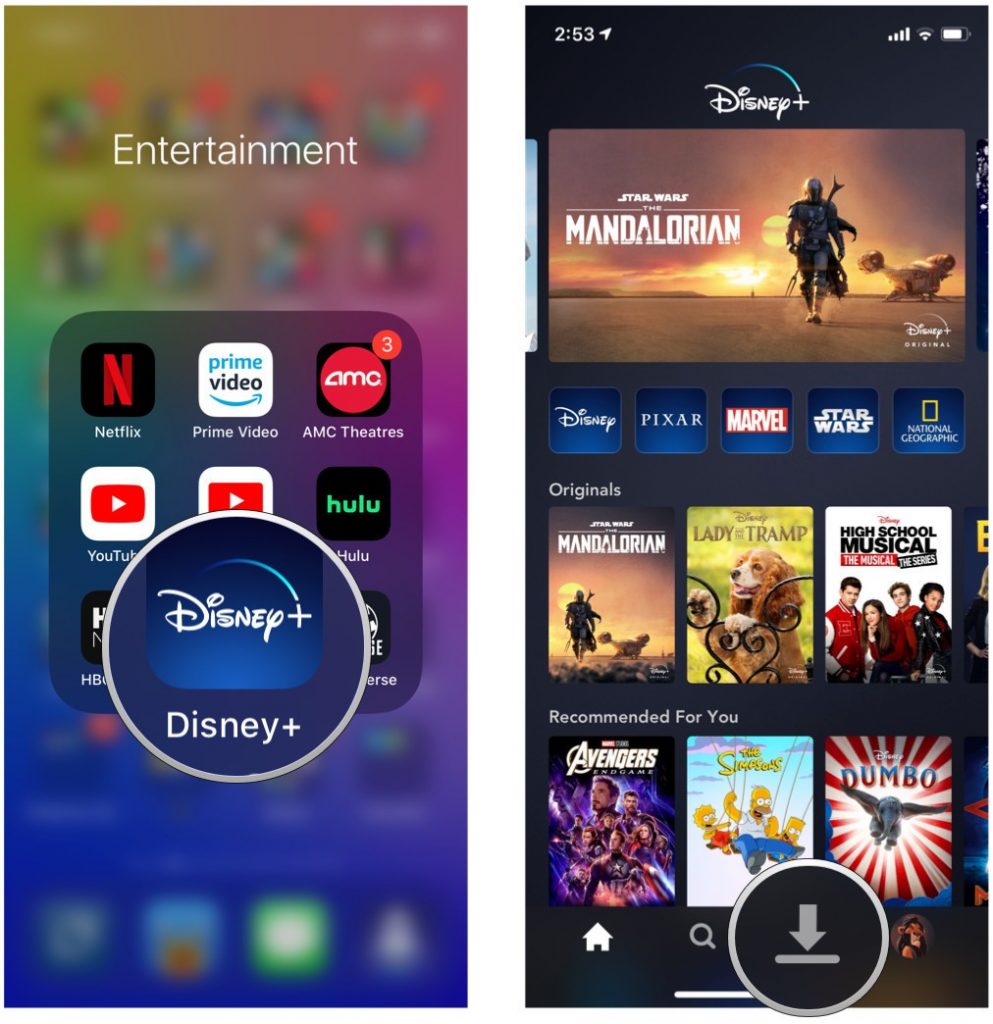 Come scaricare video su Disney+ per iOS