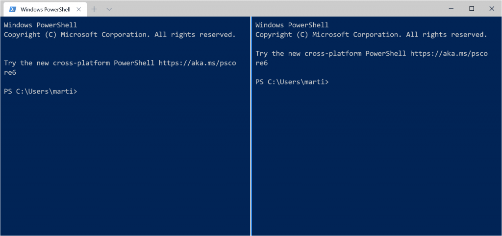 Windows Terminal introduce il supporto per pannelli multipli