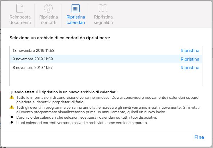Come ripristinare contatti, calendario e segnalibri da iCloud 4