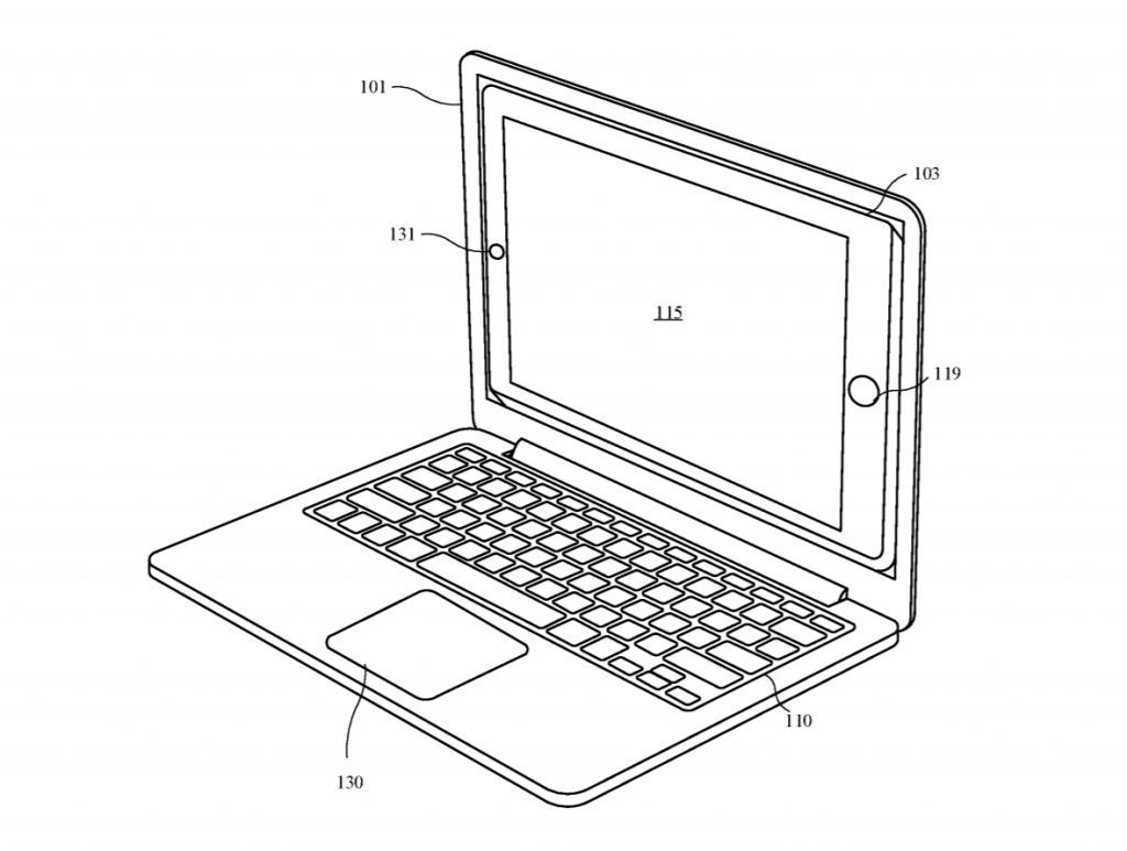 il brevetto di un iPad all'interno di un MacBook