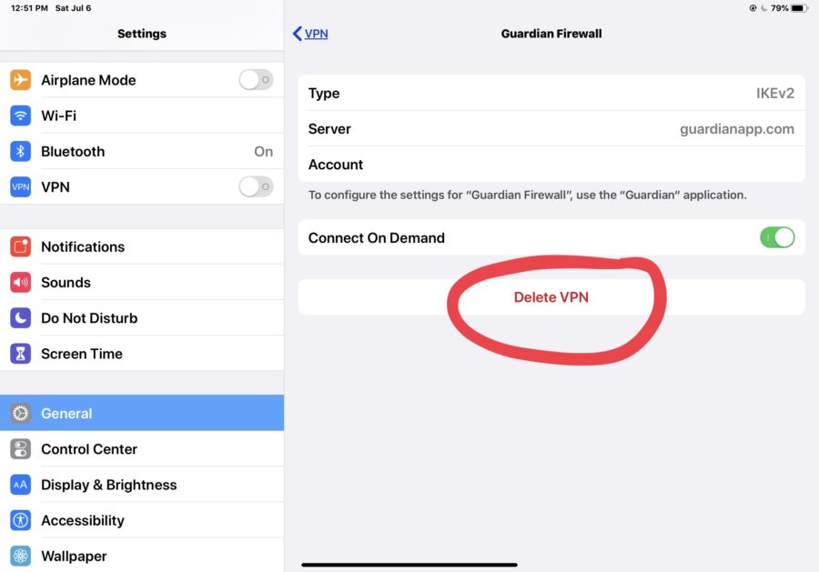 Come rimuovere un profilo VPN da un iPhone o iPad 12
