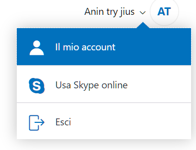 il mio account per eliminare Skype