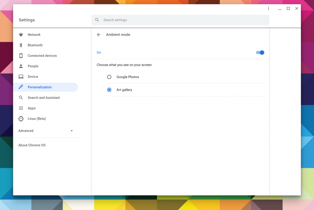 ambient mode chrome os