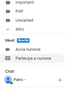 Google Meet su Gmail
