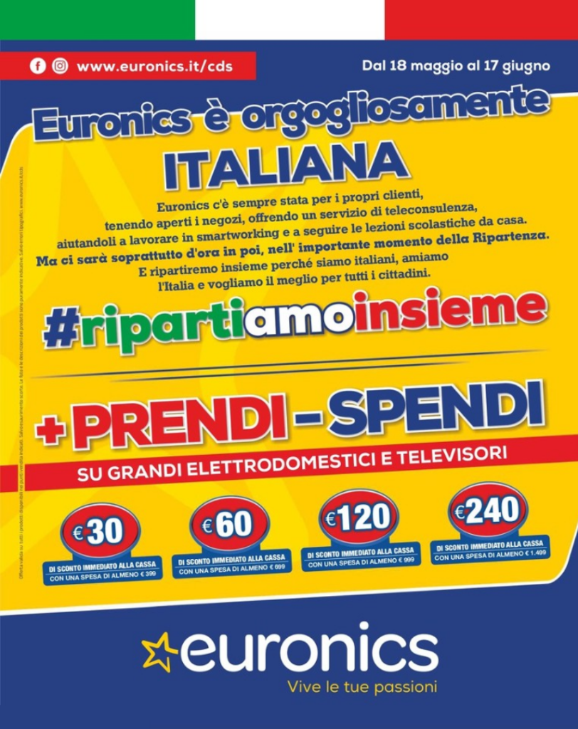 Euronics volantino CDS maggio giugno 2020