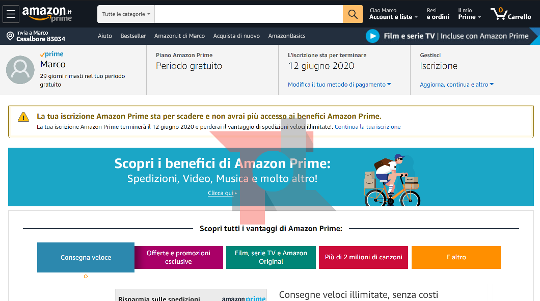 amazon prime mese gratis