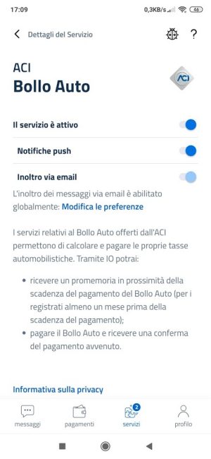 app IO bollo auto