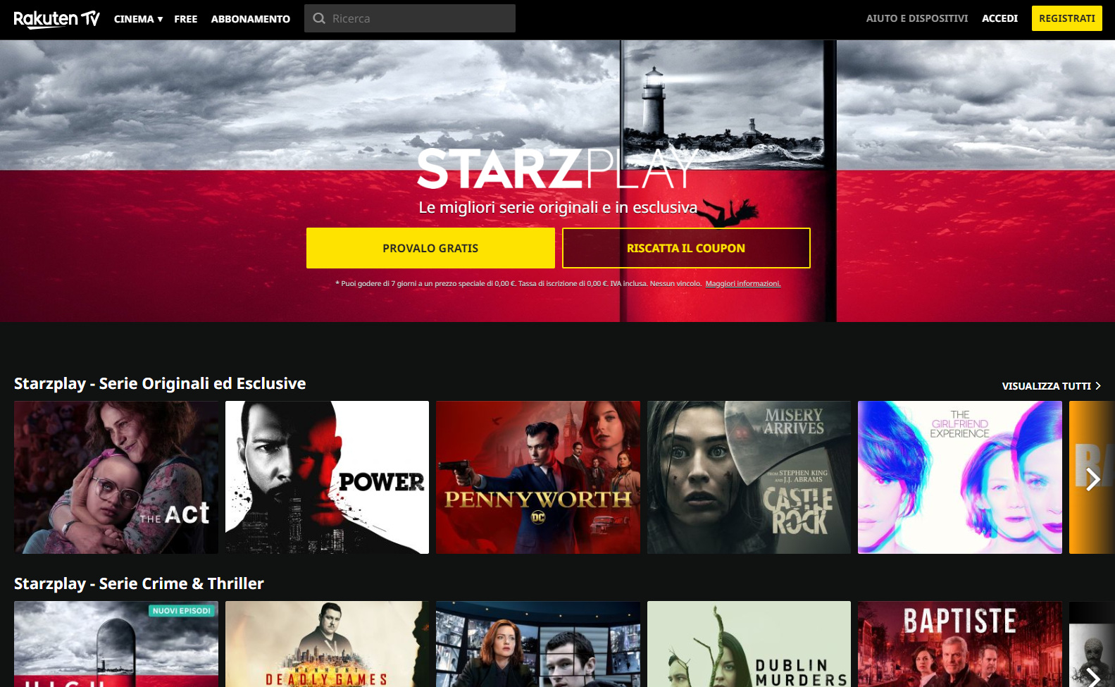 STARZPLAY arriva su Rakuten TV