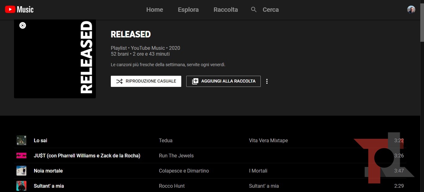 YouTube Music ottiene le schede Esplora e Released sul Web 3