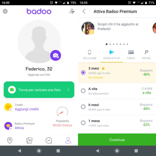 Badoo abbonamento