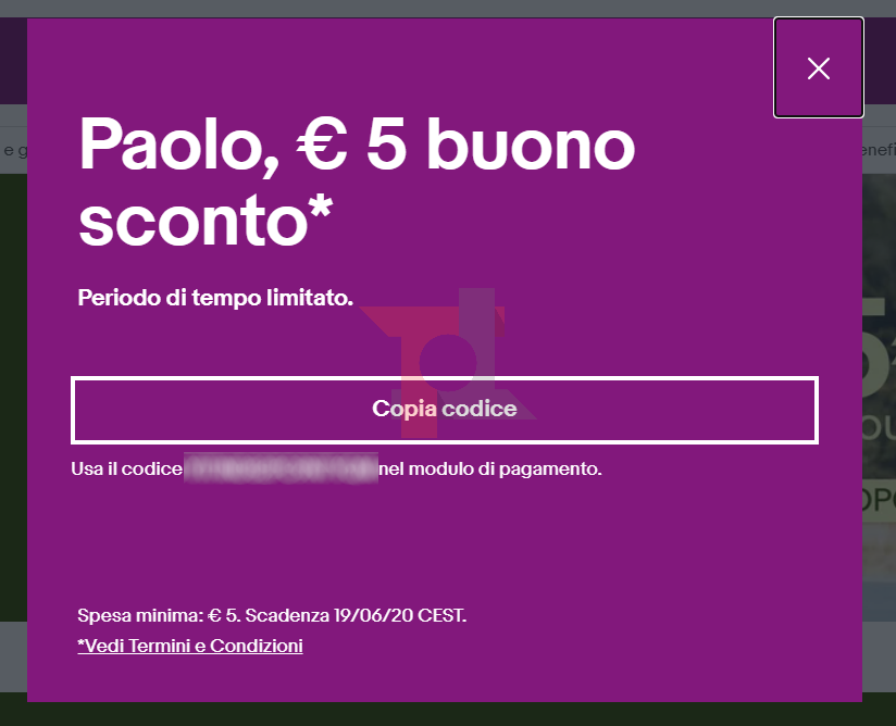 buono sconto eBay