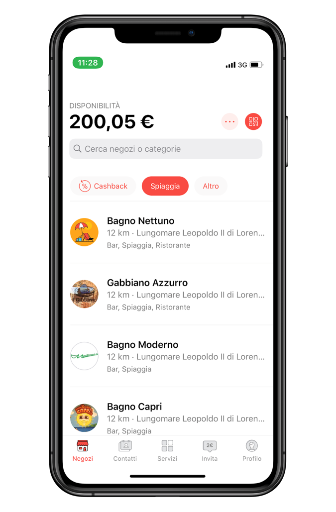 satispay spiaggia mare