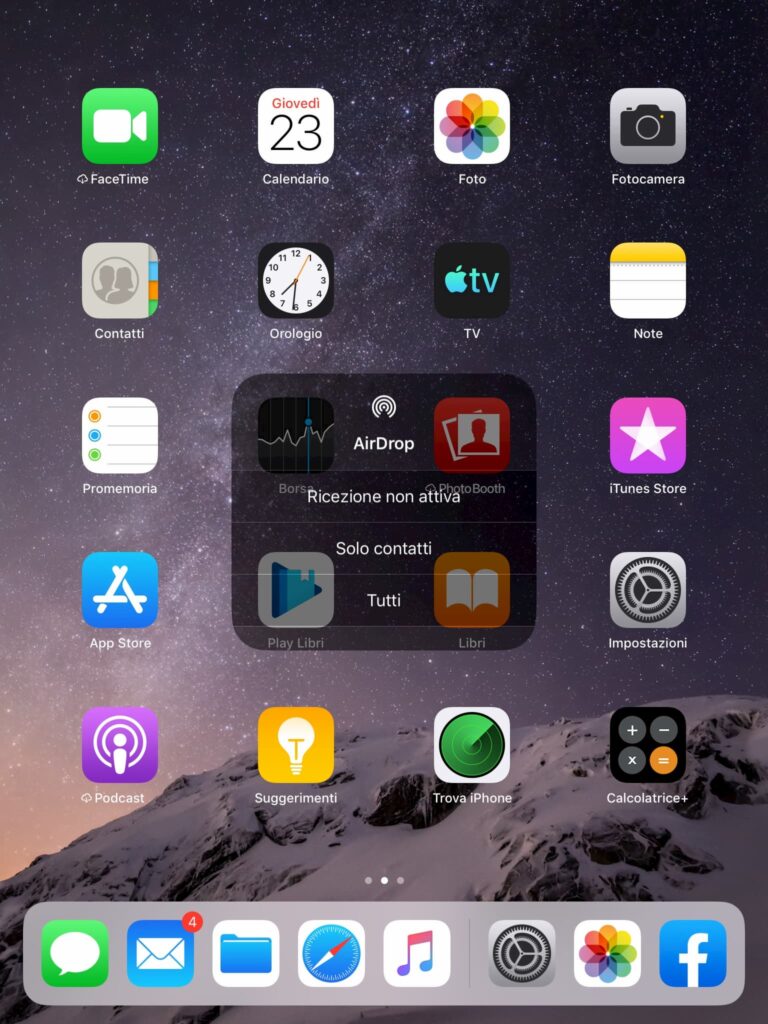 Abilitare AirDrop dopo riavvio